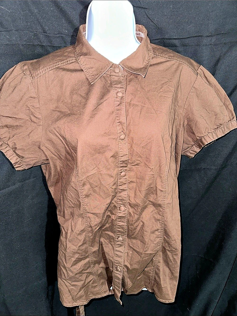 Love Potion Brown Short Sleeve Button Down XL